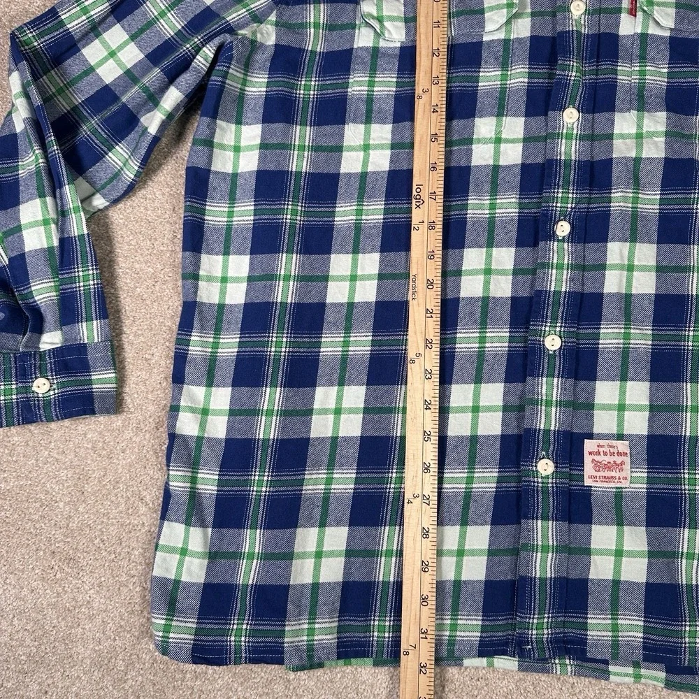 Levi's Long‎ Sleeve Plaid Button Down Shirt Men's XXL Relaxed Fit Overshirt